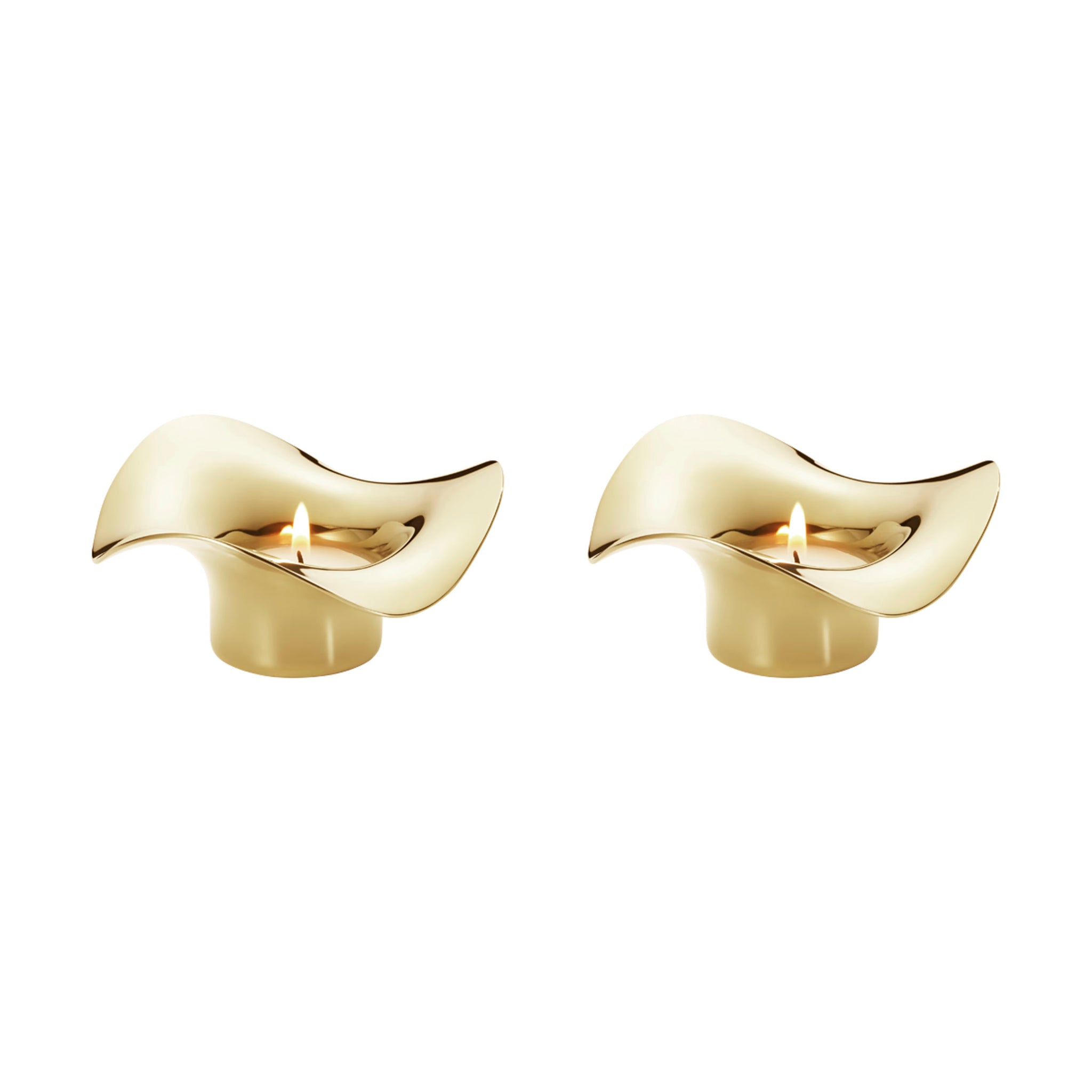 Georg Jensen Cobra Tealight Candle Holder Set of 2-Goviers