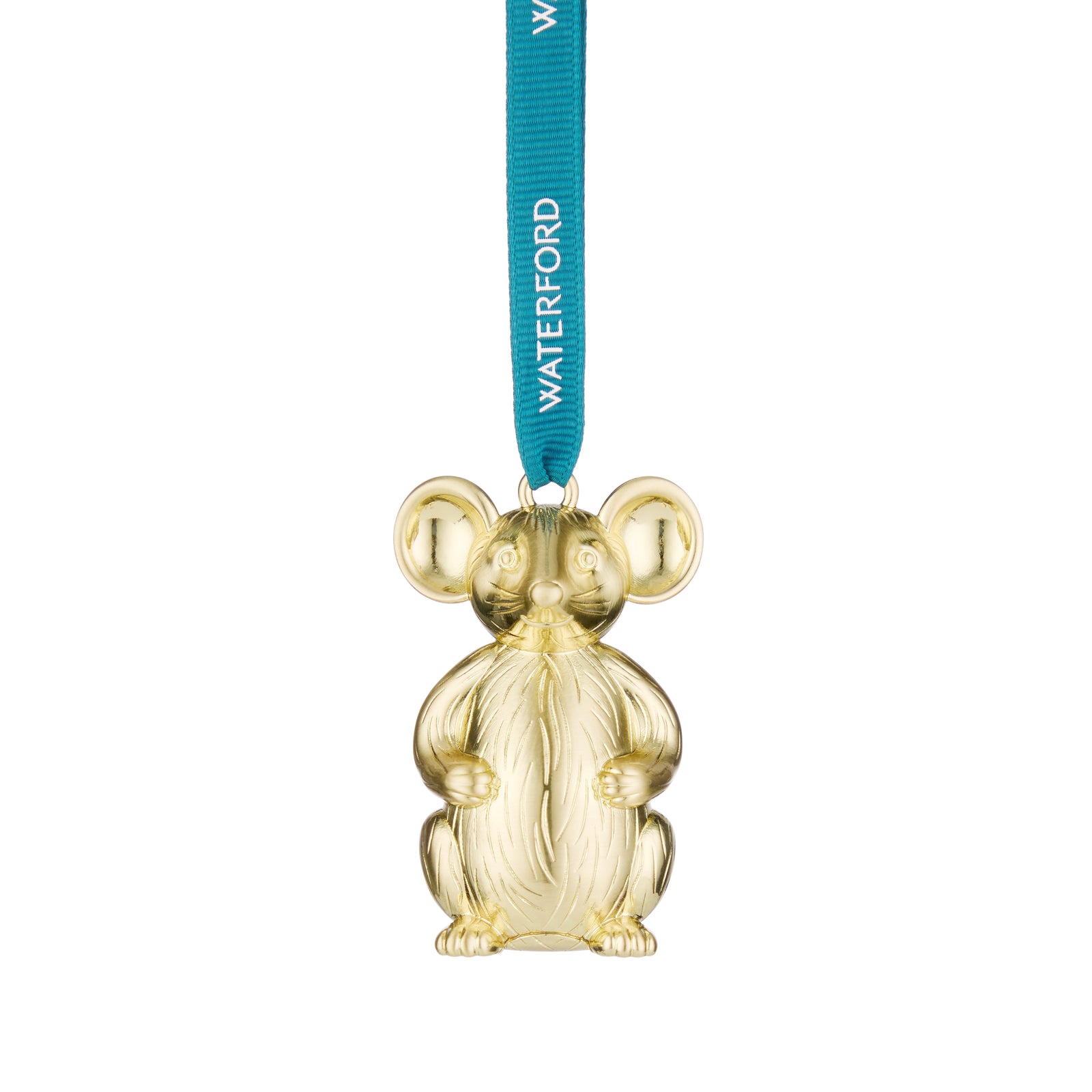 Waterford Christmas Metal Mouse Golden Ornament