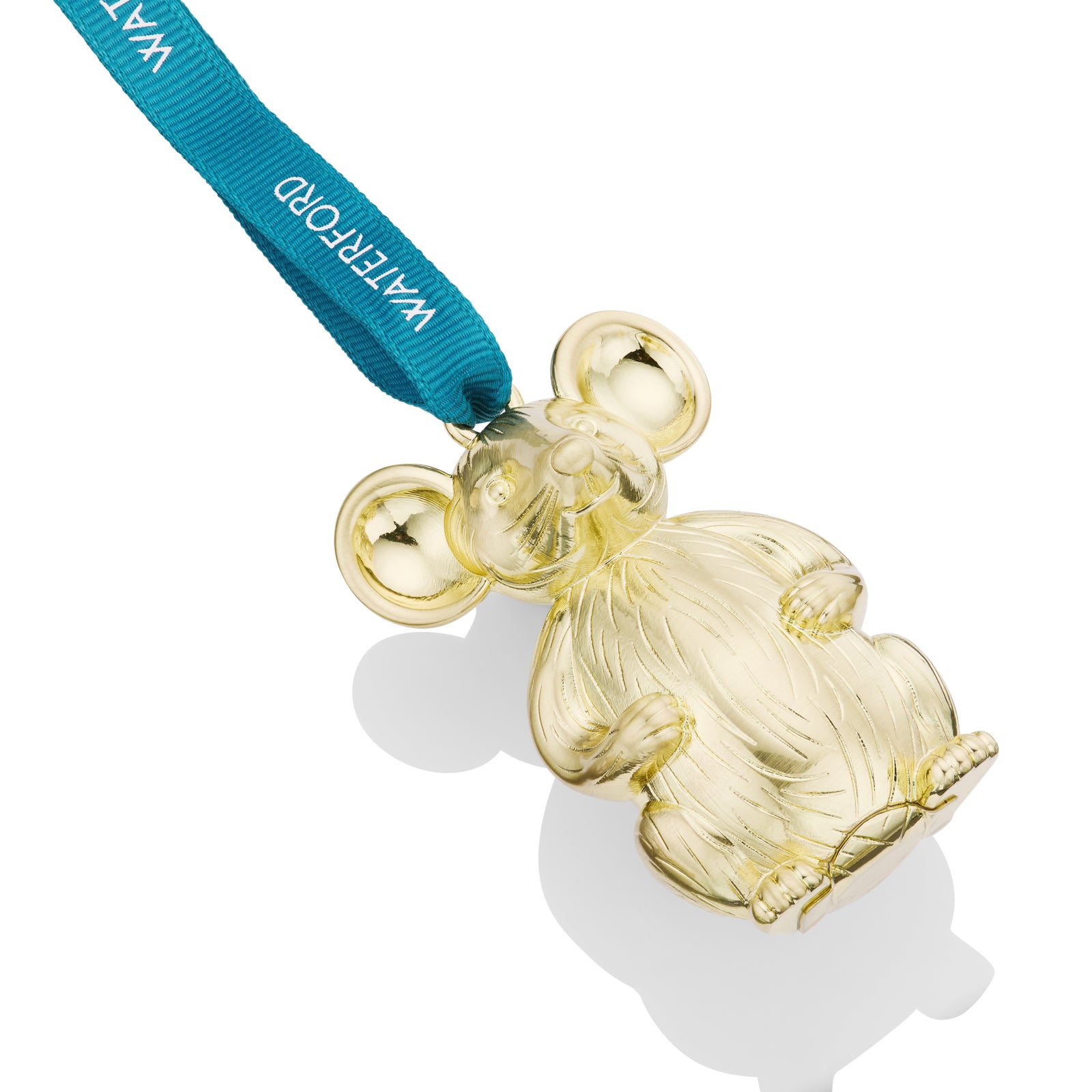 Waterford Christmas Metal Mouse Golden Ornament