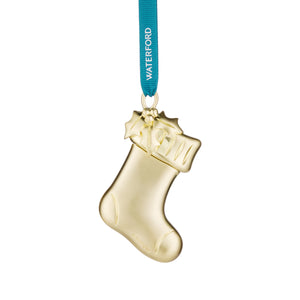 Waterford Christmas Metal Stocking Golden Ornament