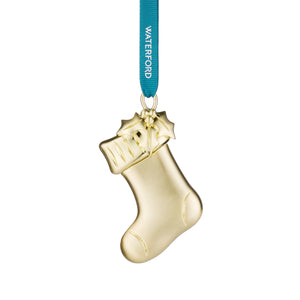 Waterford Christmas Metal Stocking Golden Ornament