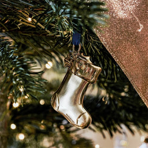Waterford Christmas Metal Stocking Golden Ornament