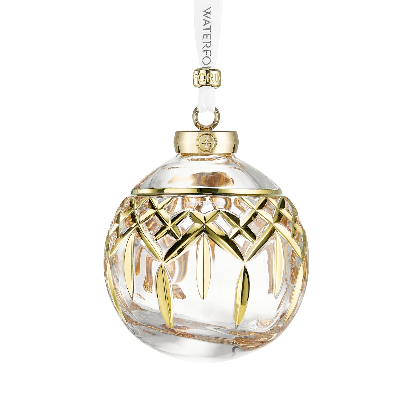 Waterford Christmas Crystal Lismore Bauble Gilded