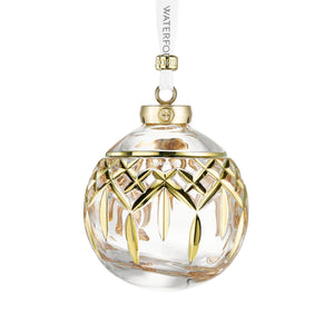 Waterford Christmas Crystal Lismore Bauble Gilded