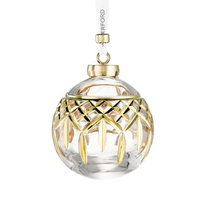 Waterford Christmas Crystal Lismore Bauble Gilded