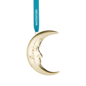 Waterford Christmas Metal Moon Golden Ornament