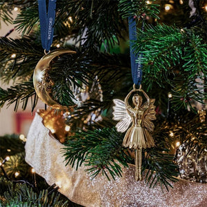 Waterford Christmas Metal Moon Golden Ornament