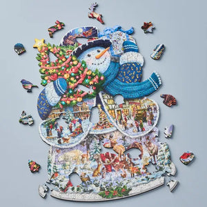 Wentworth Snow Globe Snowman Wooden Puzzle - 240 Pieces
