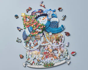 Wentworth Snow Globe Snowman Wooden Puzzle - 240 Pieces
