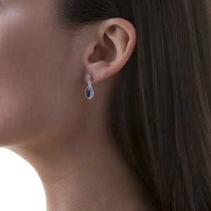 Newbridge Silverware Earrings Blue Stone-Goviers