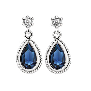 Newbridge Silverware Earrings Blue Stone-Goviers