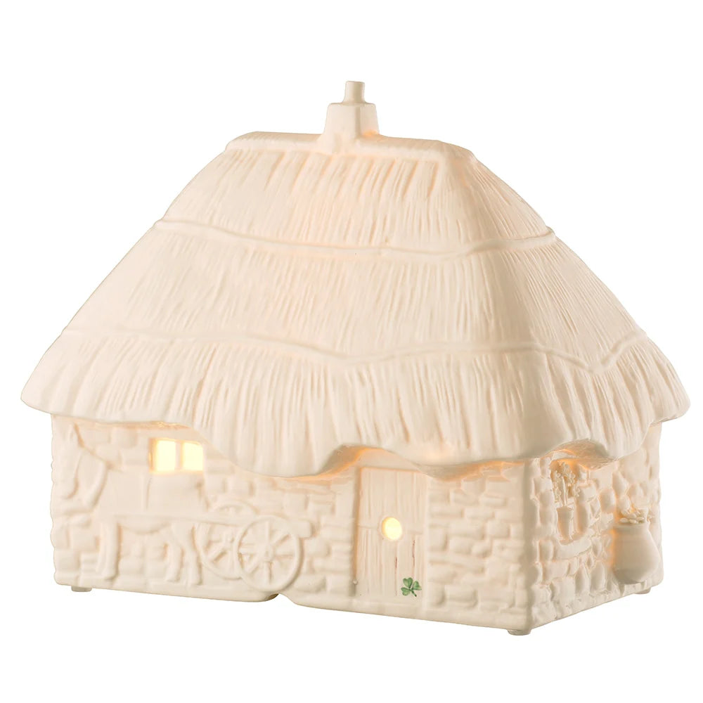 Belleek Classic Thatched Cottage Luminaire-Goviers