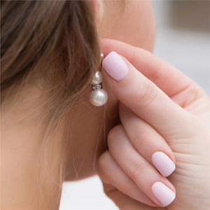 Newbridge Silverware Pearl with Crystal Drop Earrings