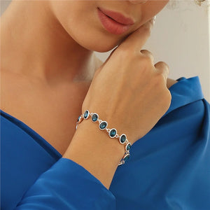 Newbridge Silverware Dark Blue Stone Bracelet