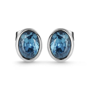 Newbridge Silverware Dark Blue Stone Stud Earrings