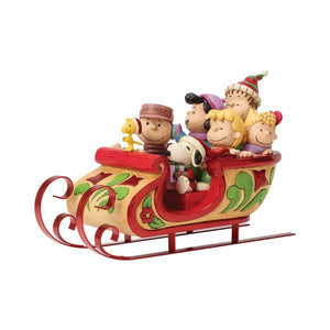 Peanuts by Jim Shore Snoopy and Friends in Sleigh Figurine