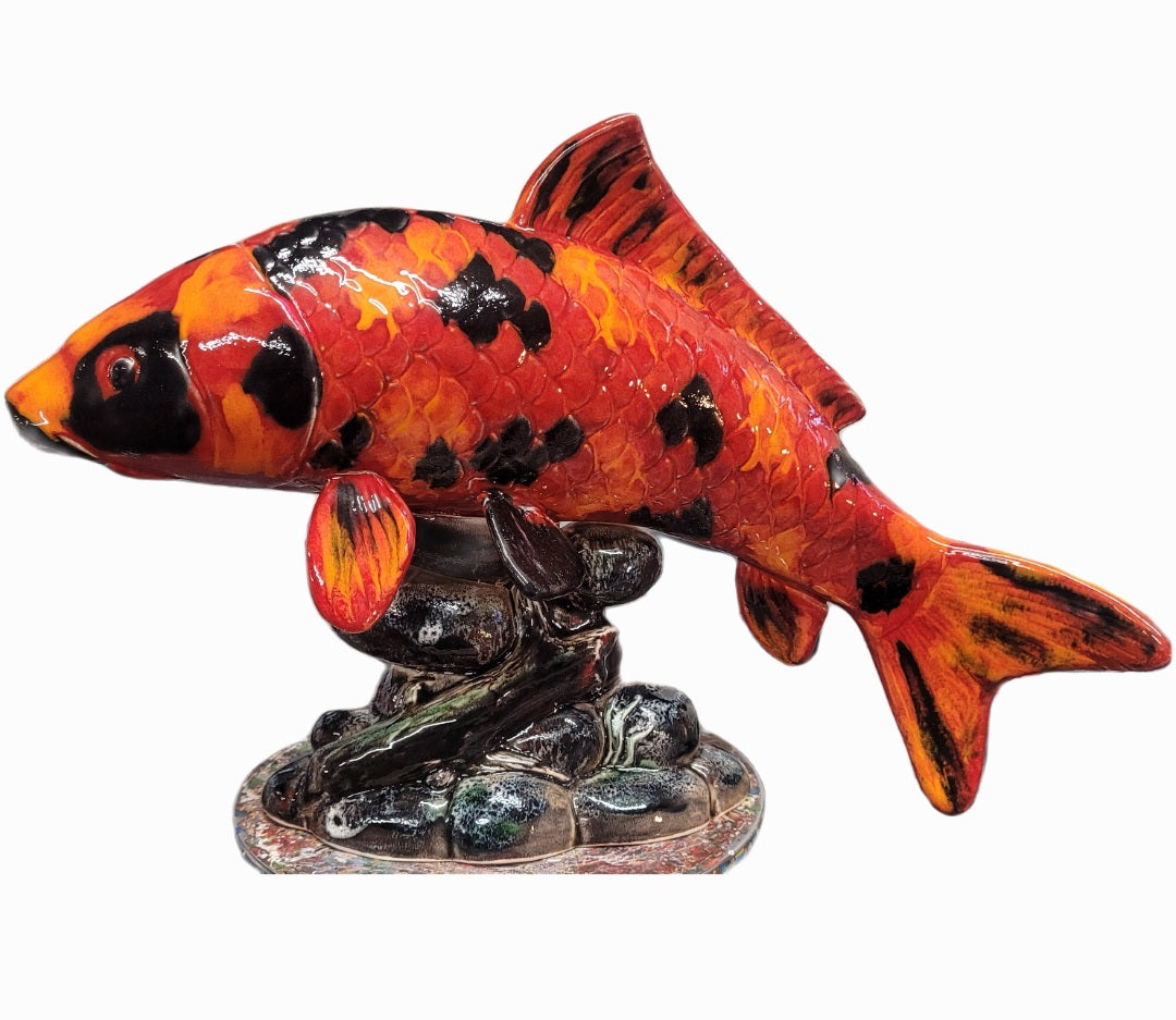 木彫り　鯉　carp fish レトロアンティーク　置物 Anita Harris Koi Carp - Goviers of Sidmouth