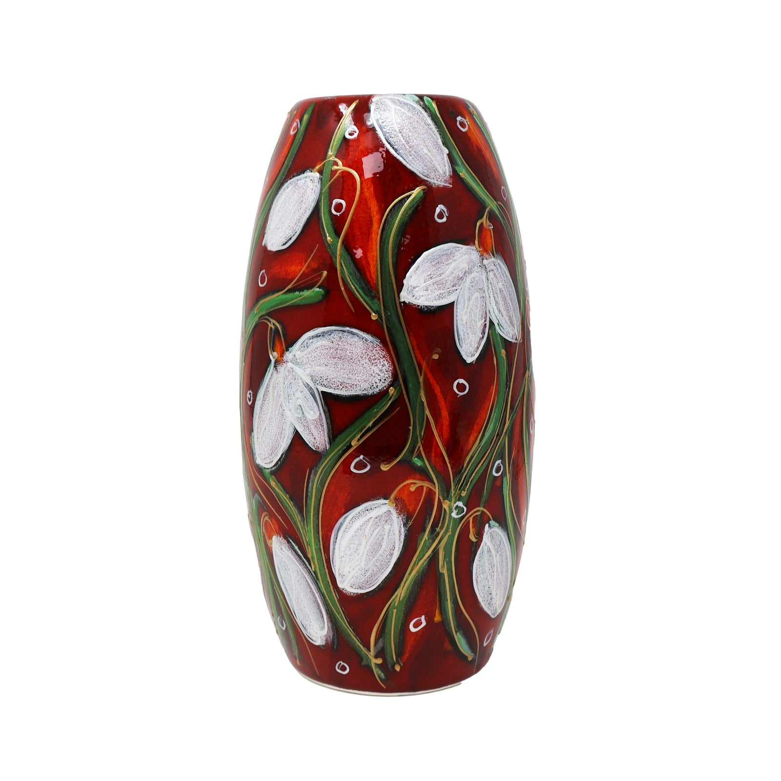 Anita Harris Ruby Snowdrop Vase 17cm-Goviers