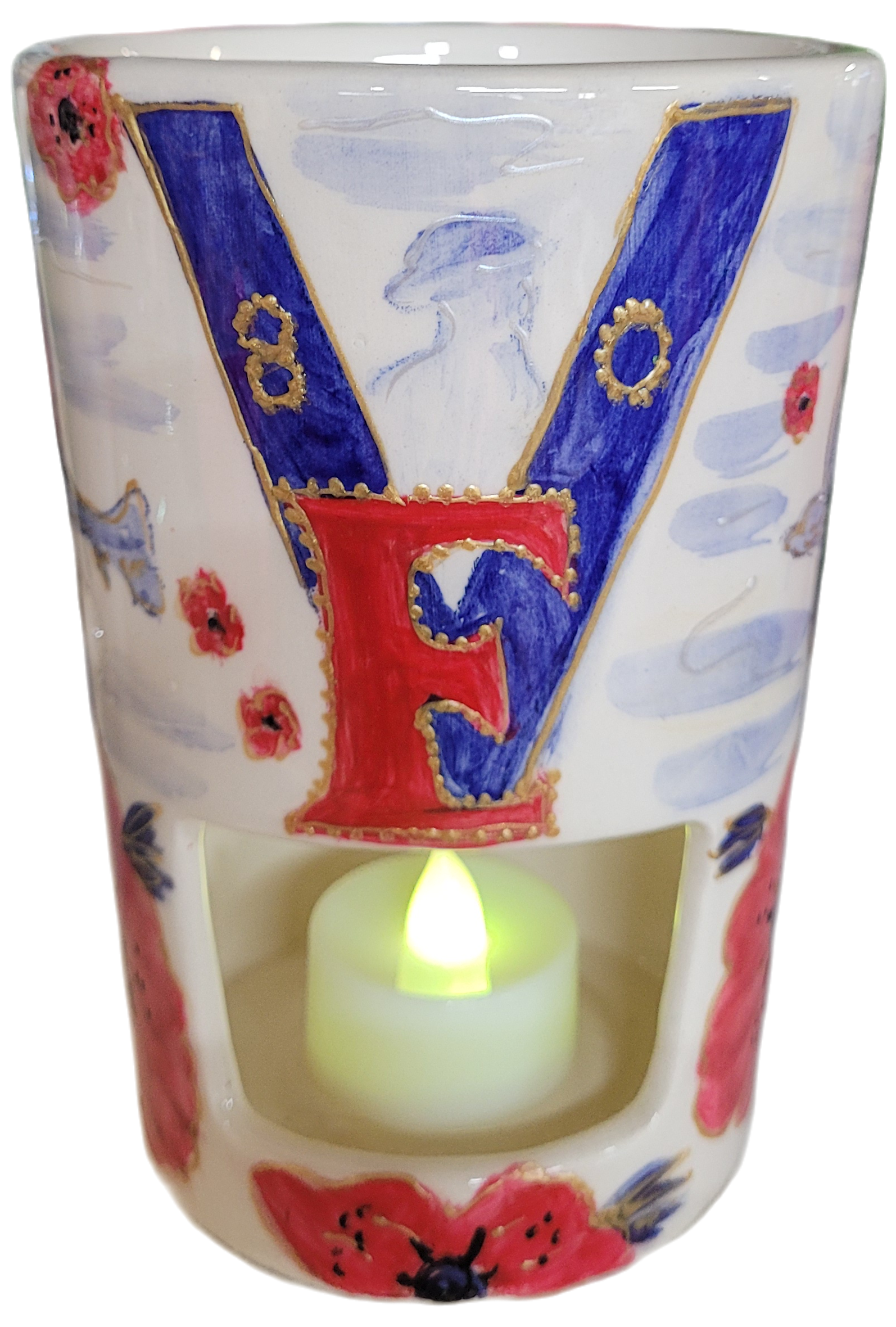 Anita Harris VE Day 80th Anniversary Candle Holder-Goviers