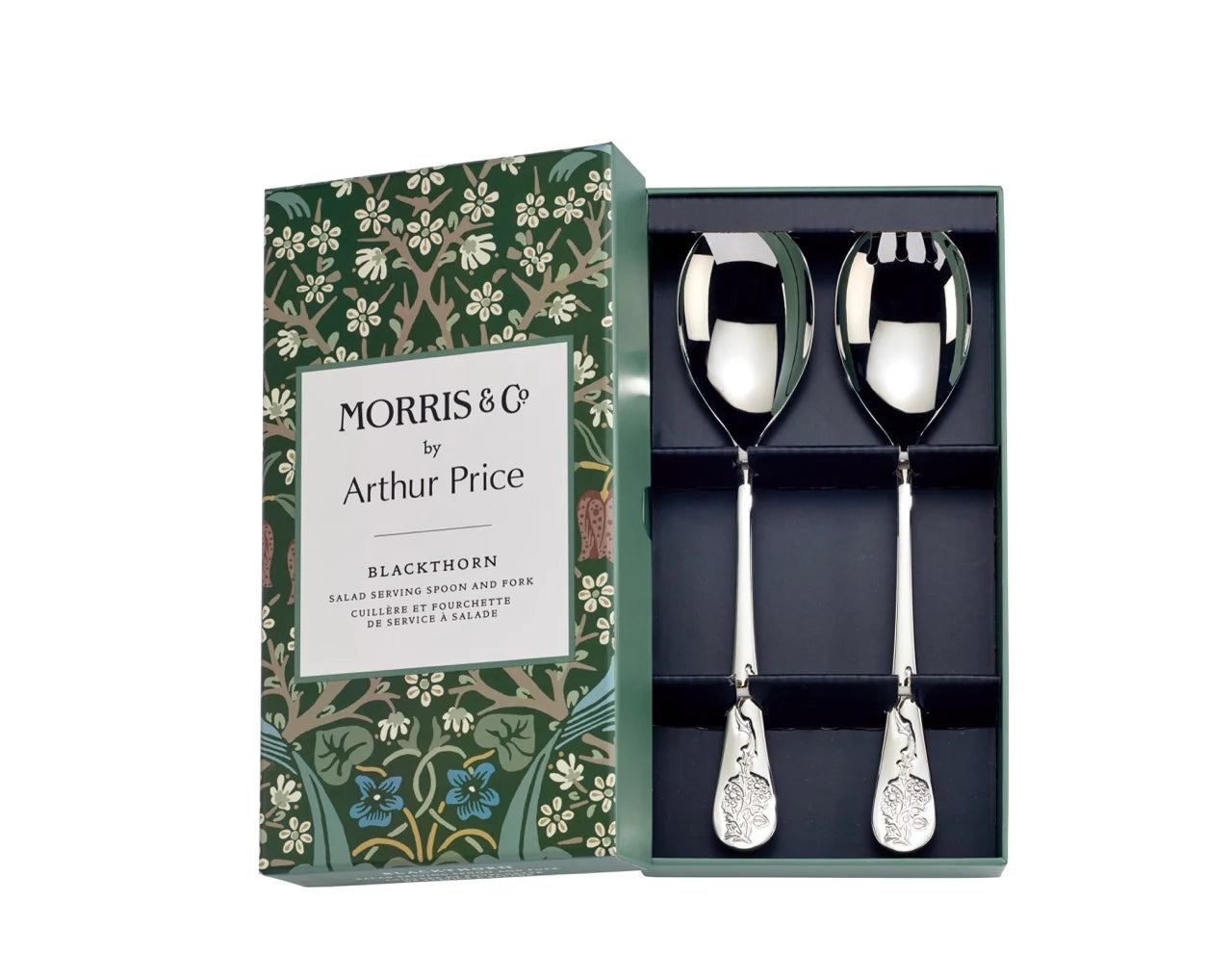 Arthur Price Morris & Co. Blackthorn Boxed Salad Serving Spoon & Fork-Goviers
