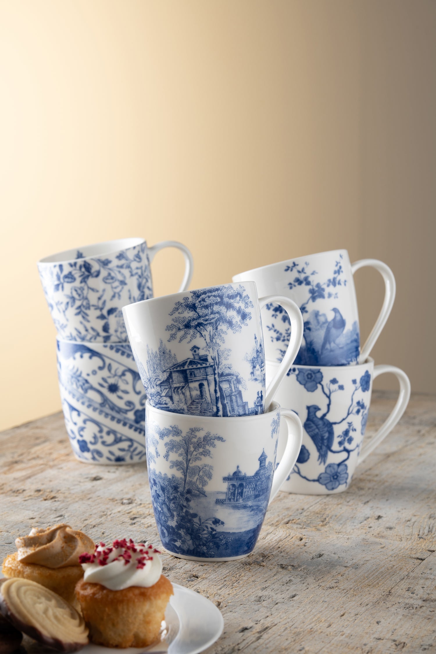 Aynsley Archive Blue Mug Set of 6-Goviers