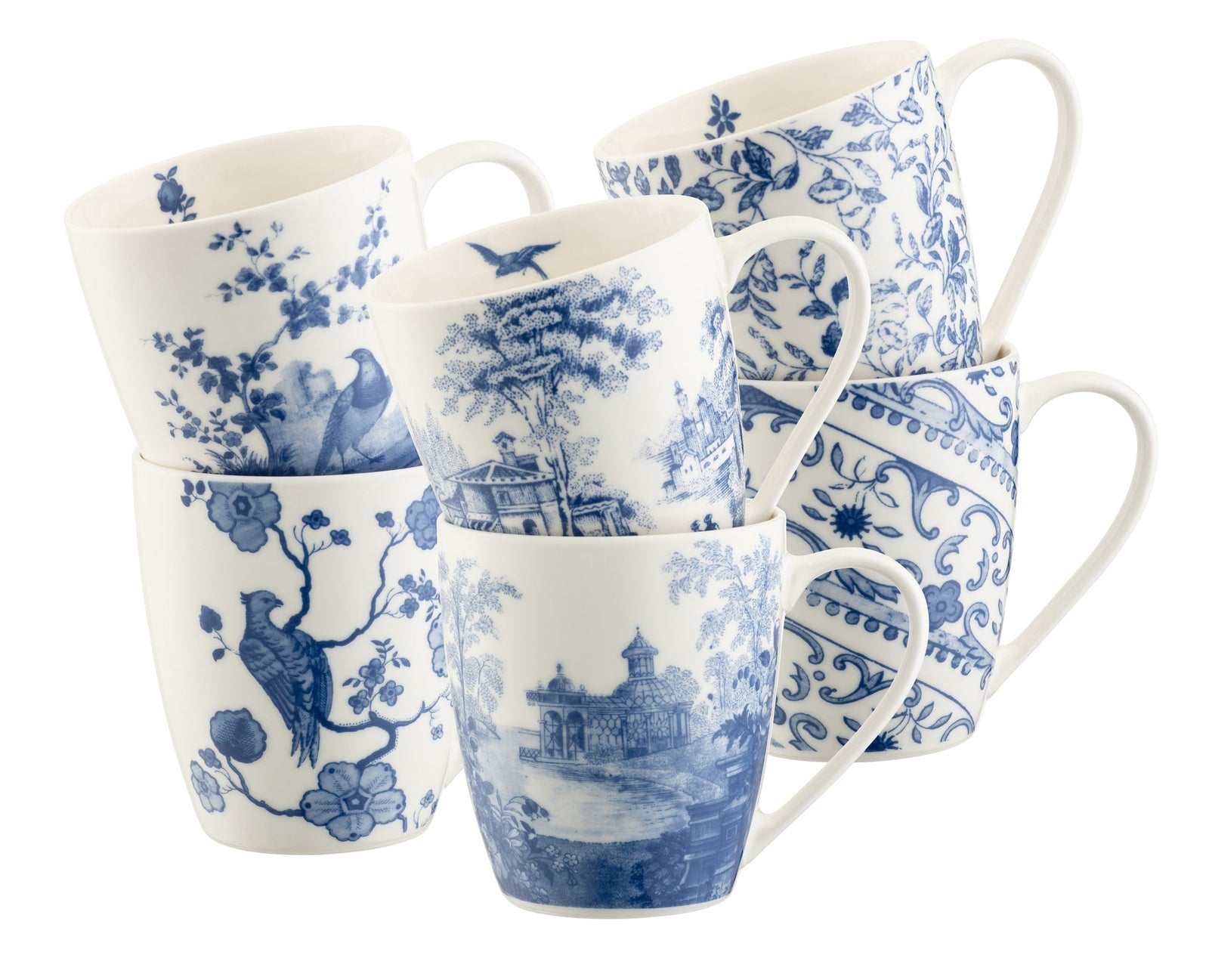 Aynsley Archive Blue Mug Set of 6-Goviers