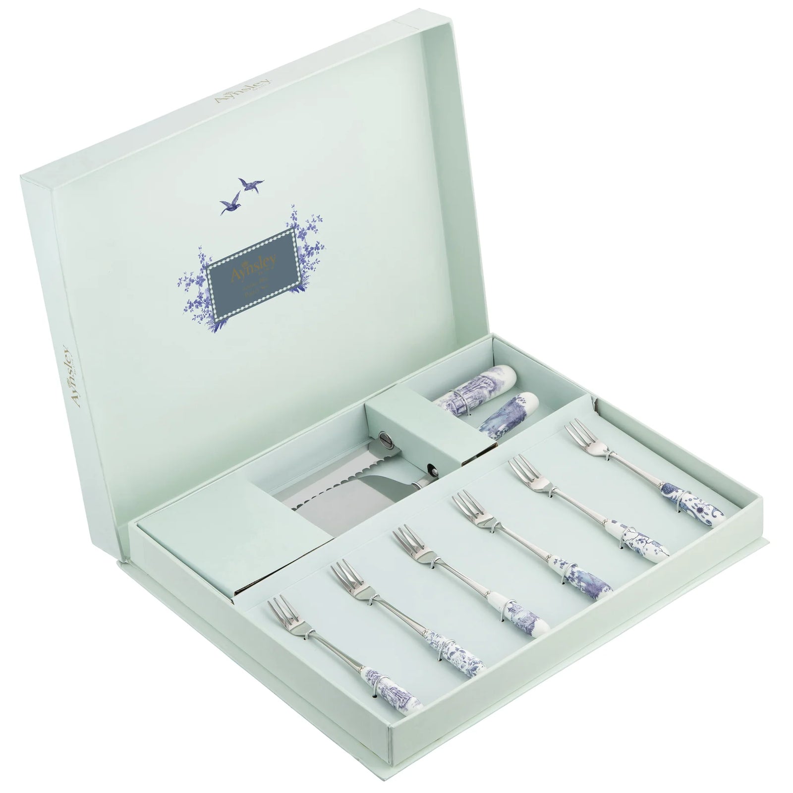 Aynsley Archive Blue Pastry Set-Goviers