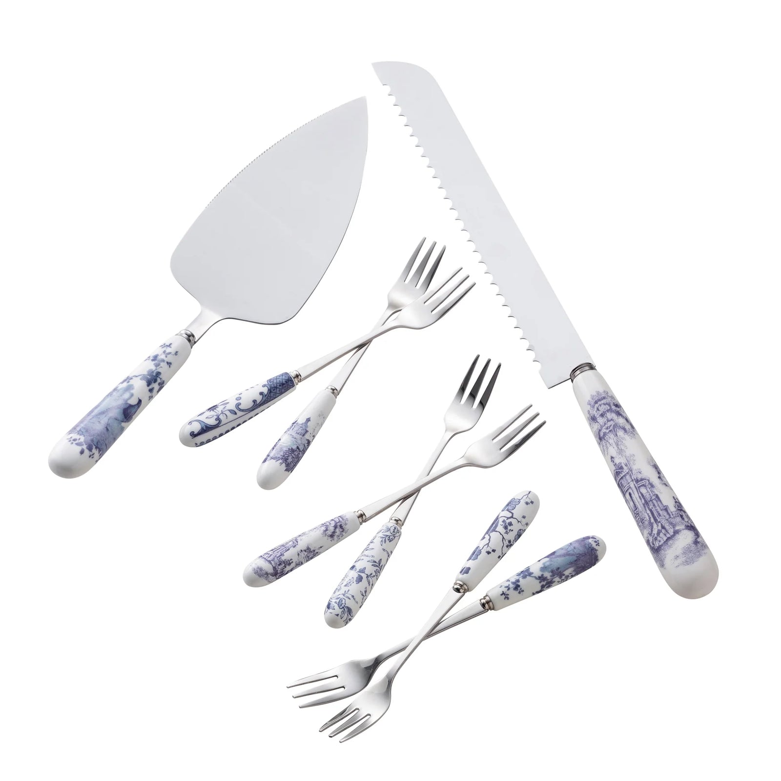 Aynsley Archive Blue Pastry Set-Goviers