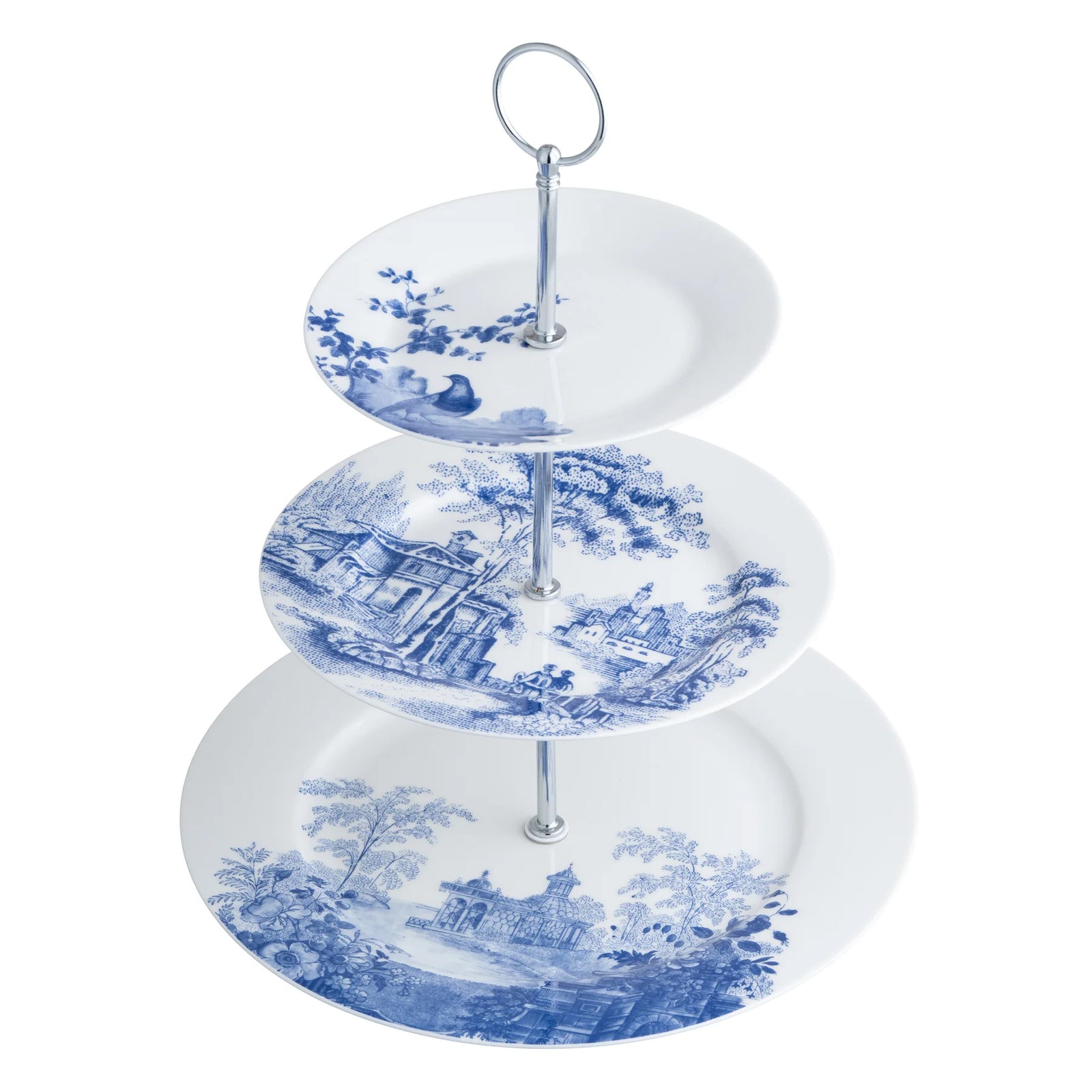 Aynsley Archive Blue Three Tier Cake stand-Goviers