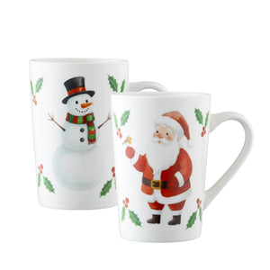 Aynsley Christmas Characters Latte Mugs Pair-Goviers