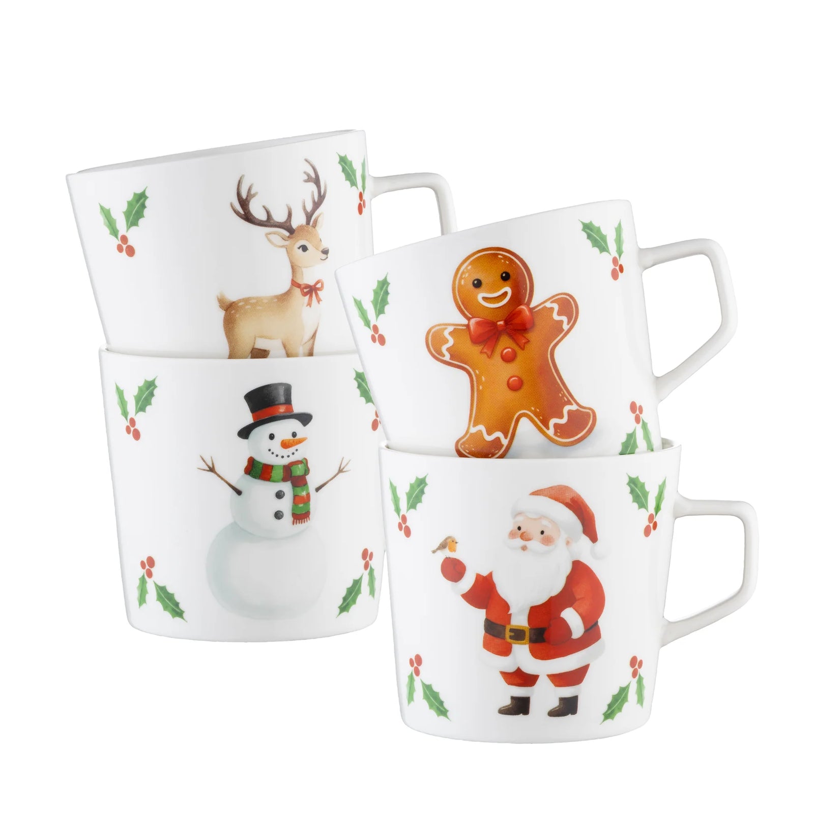 Aynsley Christmas Characters Mugs Set of 4-Goviers