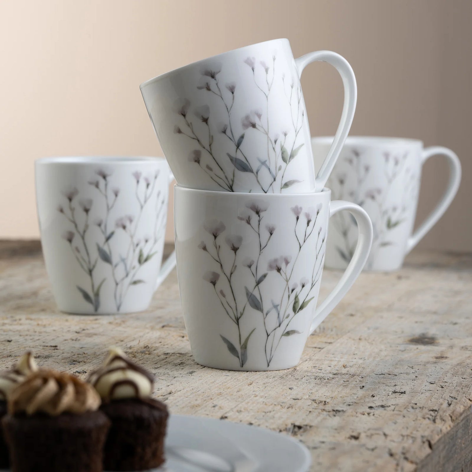 Aynsley Cotton Blossom Set of 4 Mugs-Goviers