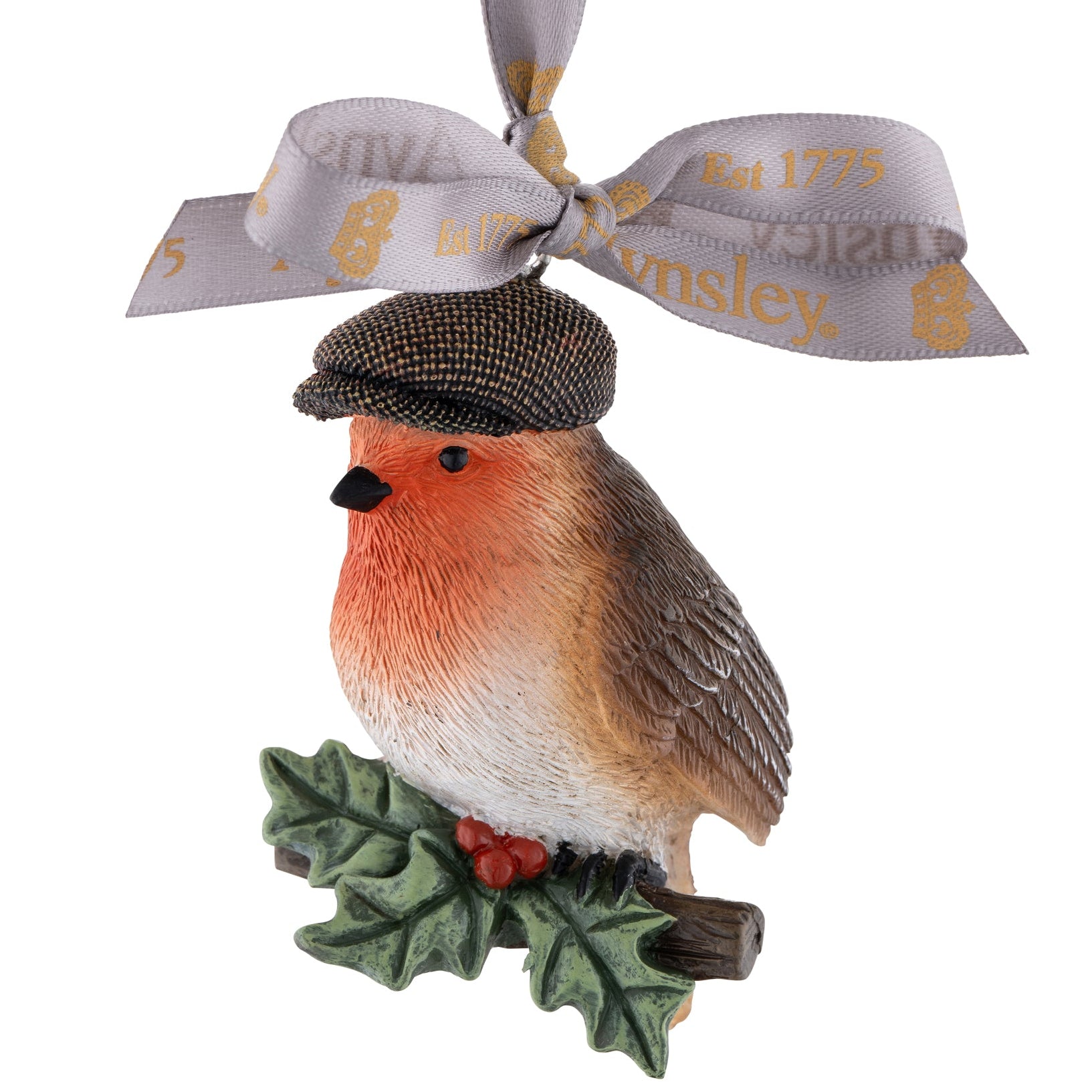 Aynsley Flat Cap Robin Hanging Ornament-Goviers