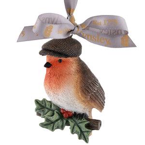 Aynsley Flat Cap Robin Hanging Ornament-Goviers