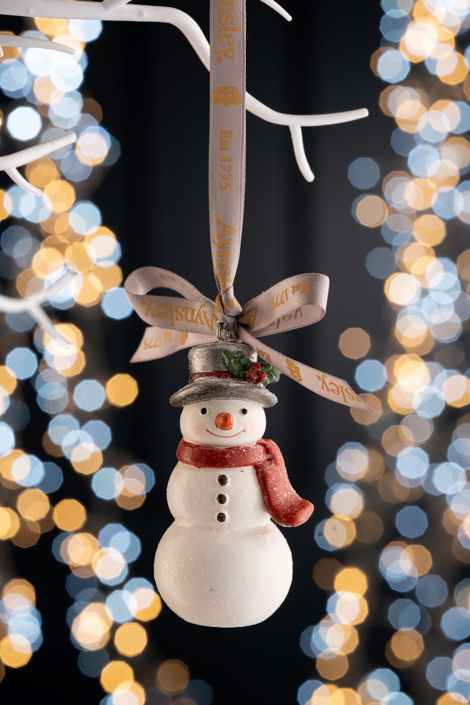 Aynsley Glitter Snowman Hanging Ornament-Goviers