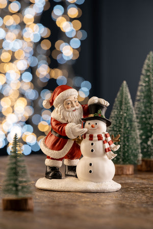 Aynsley Santa & Snowman Figurine-Goviers