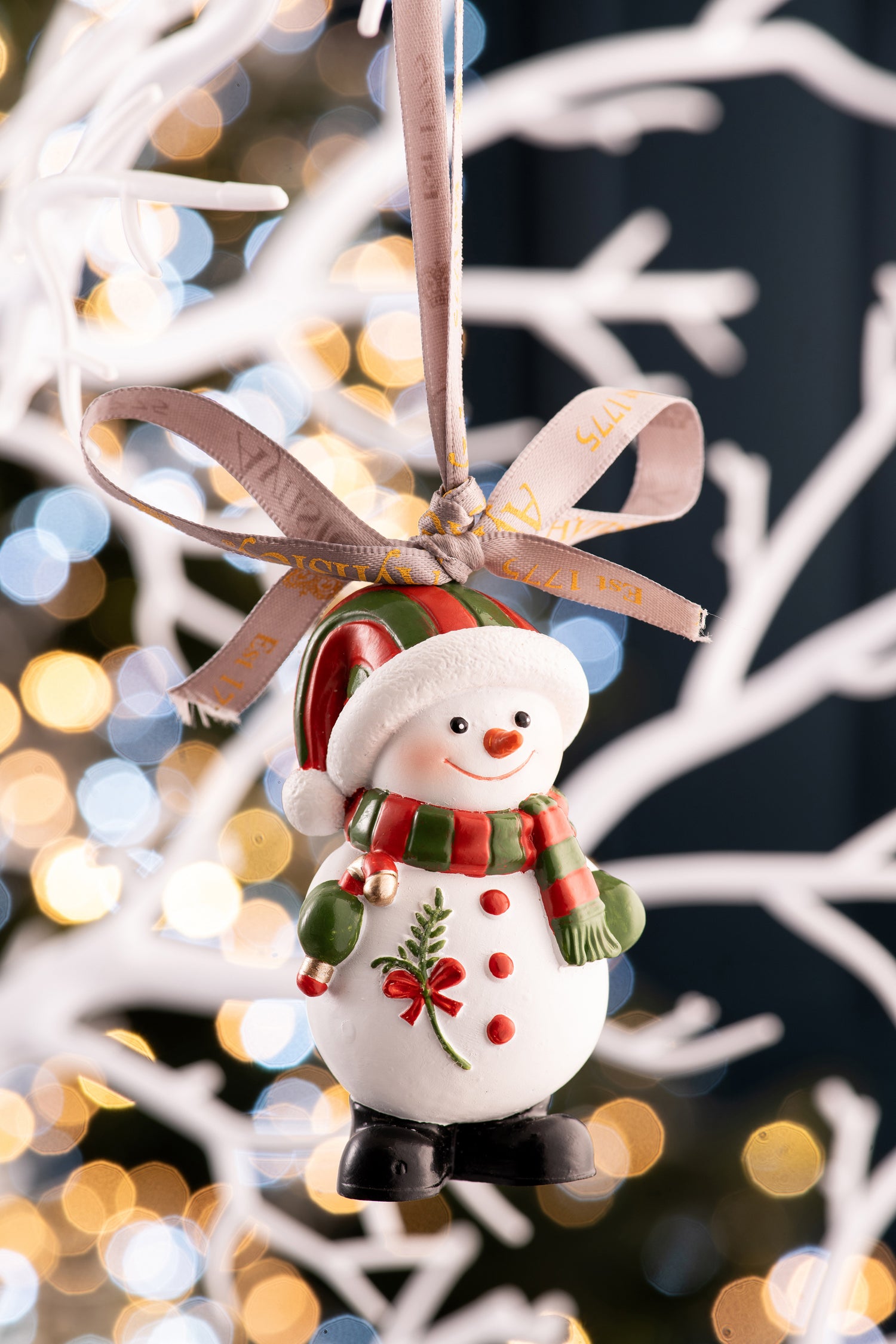 Aynsley Snowman Candy Cane Hanging Ornament-Goviers