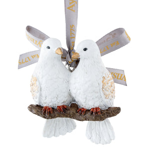 Aynsley Two Turtle Doves Hanging Ornament-Goviers