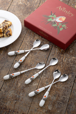 Aysnley Robin Teaspoons Set of 6-Goviers