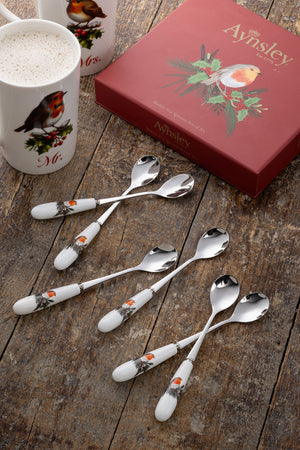 Aysnley Robin Teaspoons Set of 6-Goviers