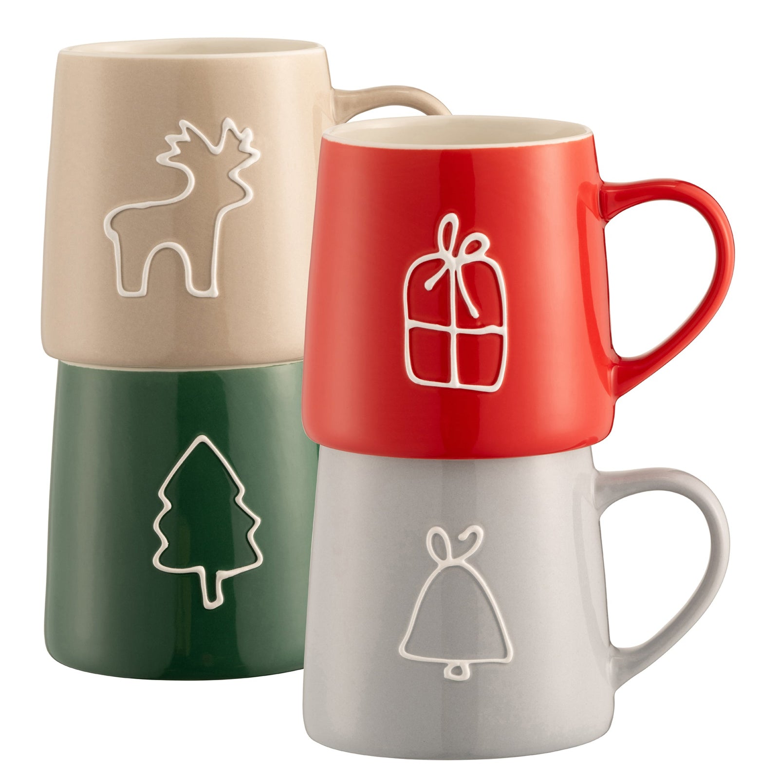 Belleek Christmas Doodles Mug Set of 4-Goviers