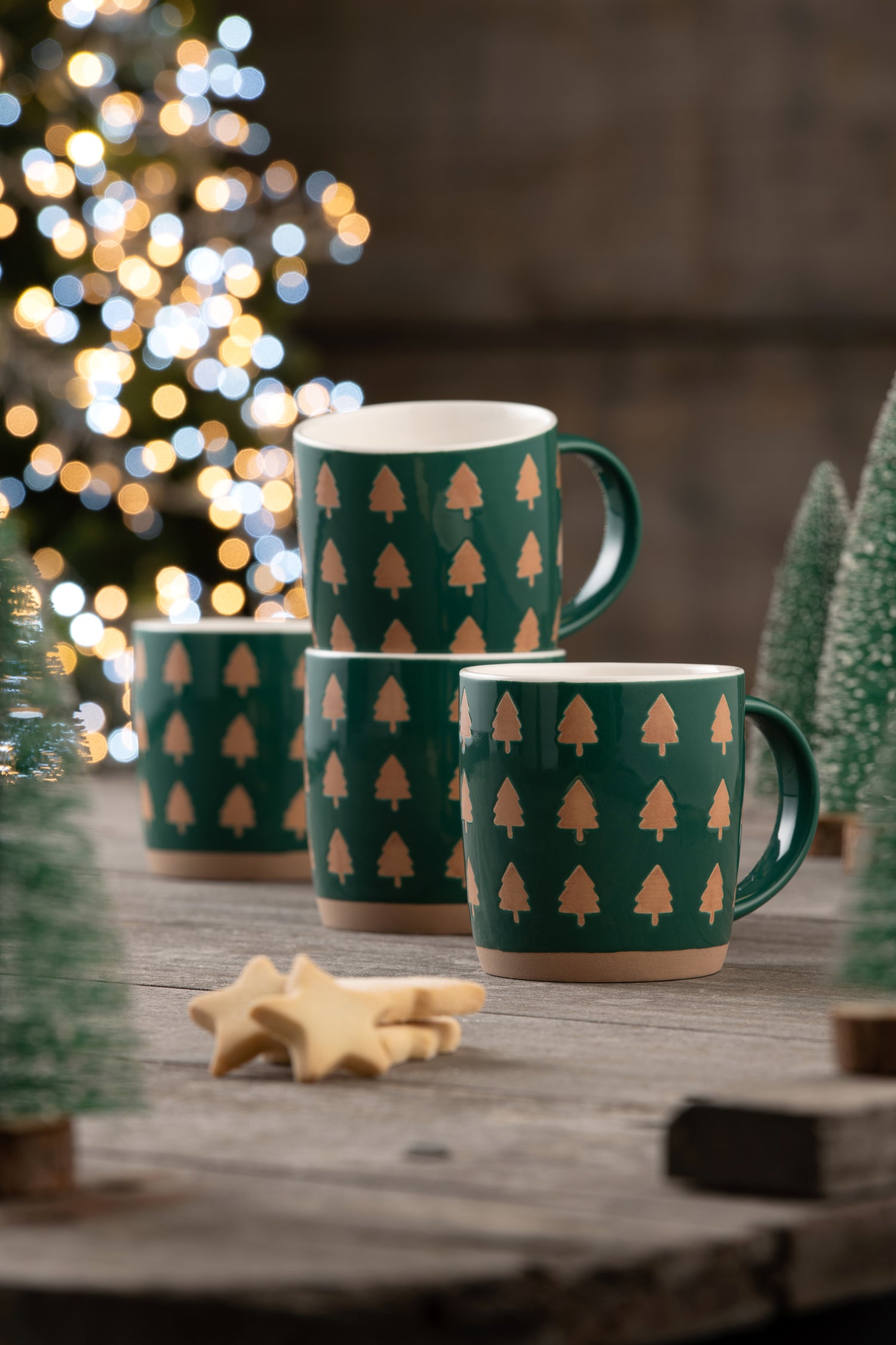 Belleek Christmas Tree Mug Set of 4-Goviers