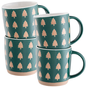 Belleek Christmas Tree Mug Set of 4-Goviers