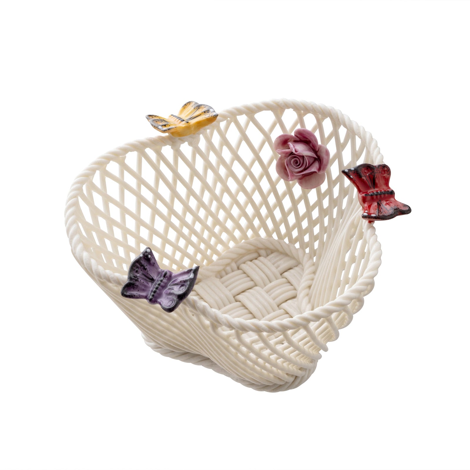 Belleek Classic Butterfly Basket - Bright-Goviers