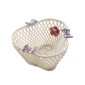 Belleek Classic Butterfly Basket - Pastel-Goviers