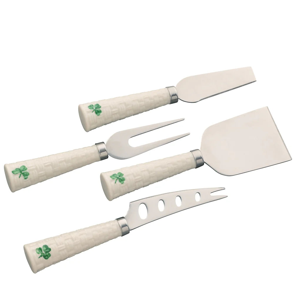 Belleek Classic Shamrock Cheese Knife Set of 4-Goviers