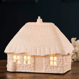 Belleek Classic Thatched Cottage Luminaire-Goviers