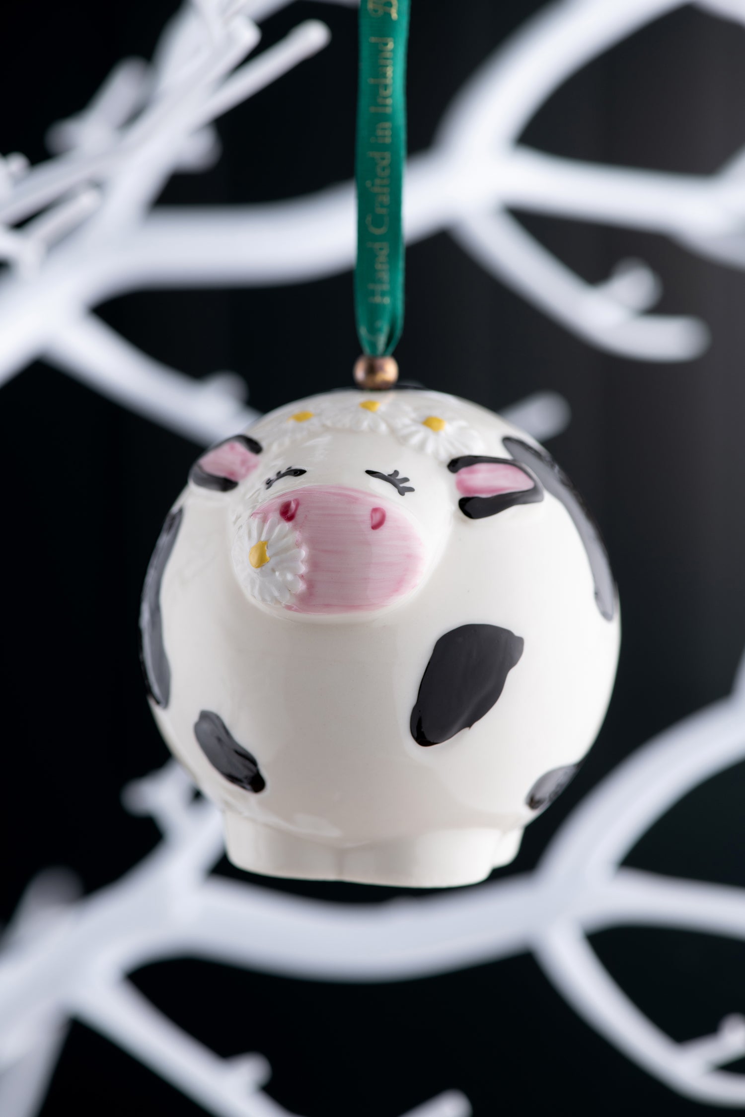 Belleek Daisy the Cow Hanging Ornament-Goviers
