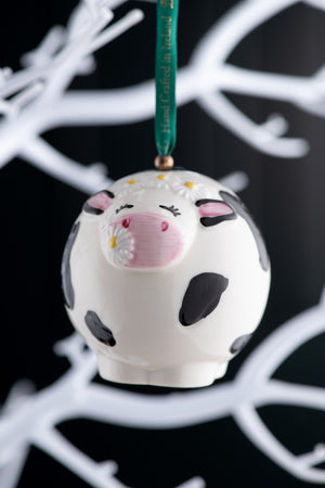 Belleek Daisy the Cow Hanging Ornament-Goviers