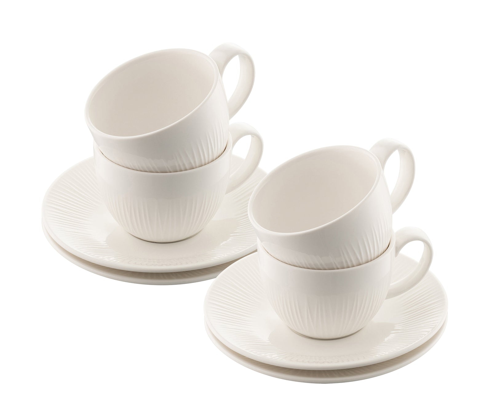 Belleek Erne Teacups & Saucers Set of 4-Goviers